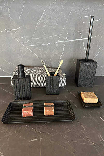 Prima Nova Elowen 5-Piece Bathroom Set Black