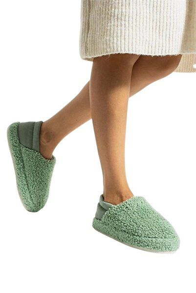 Liger ΠΡΑΣΙΝΟ Λούτρινο Ύφασμα Terry - Γυναικείες Αντιολισθητικές Παντόφλες Σπιτιού