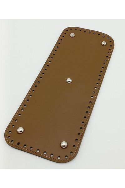 Nusrat Bilişim Geanta dreptunghiulara din piele artificiala culoare nurca 30X12 cm - Baza cu atastra argintie