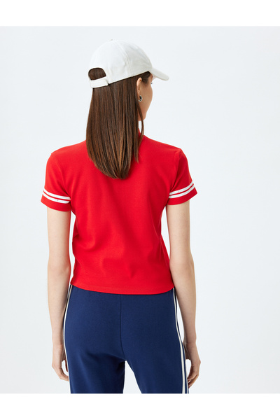 Koton Тениска с къс ръкав и поло яка, с копчета и щампа