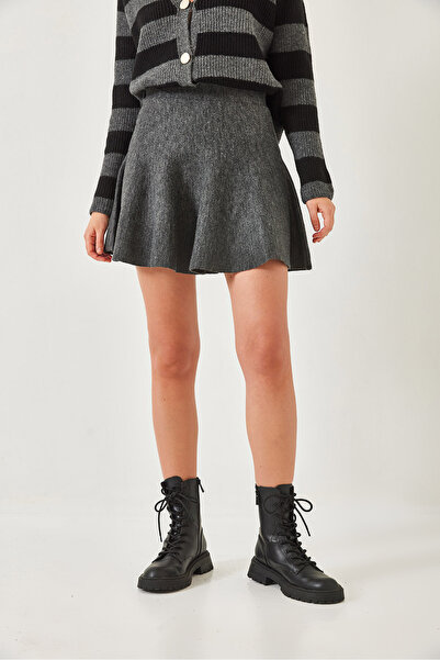 Bianco Lucci Γυναικεία Μίνι Πλεκτή Φούστα Flared 241065 60261327