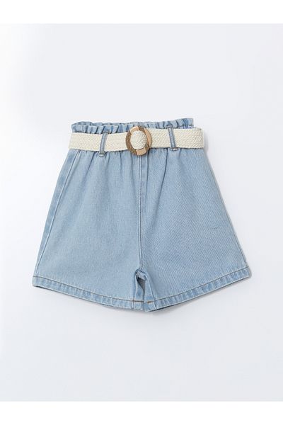LC Waikiki Girls' Shorts with Elastic Waist Belt