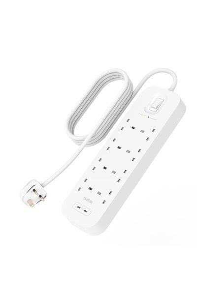 Belkin واقي من زيادة التيار الكهربائي C SURGE 8 OUTLET 2M 30W 2 USBC
