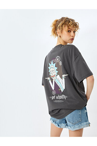 Koton Rick And Morty Lisanslı Arkası Baskılı Oversize Tişört