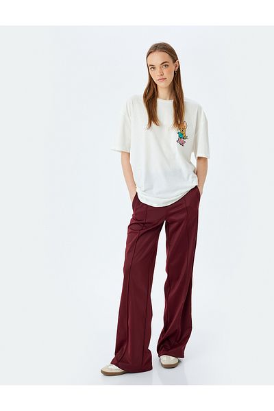 Koton Tom and Jerry Licensed Oversize T-Shirt with Printed Back
