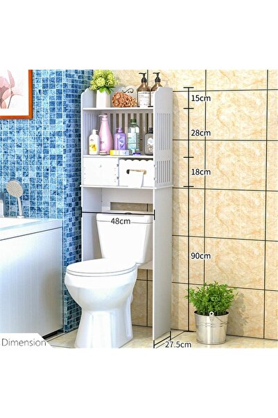 COOYA Toilet Storage Rack,Organizer Over the Toilet Bathroom,Space Saver for Home Bathroom,White