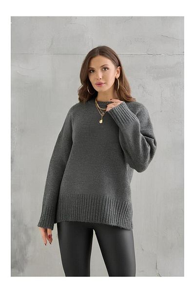 ribana Pulover de tricotaj oversize cu decolteu