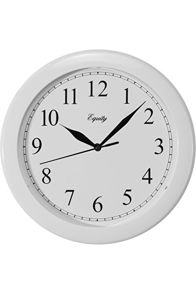 Equity by La Crosse 25201 10-Inch Quartz Analog Wall Clock, white face with b...