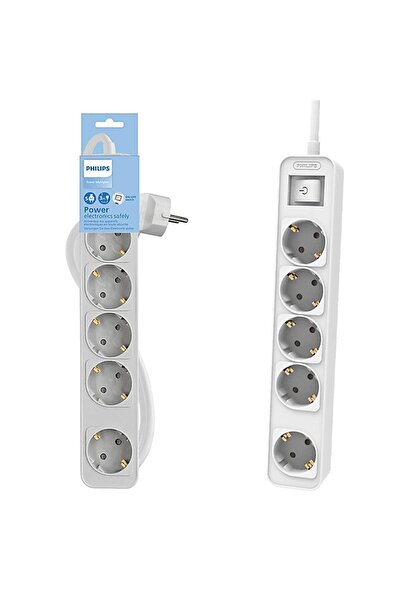Philips Chp2154wb/62 5li Grup Priz Topraklı 3 Metre Anahtarlı