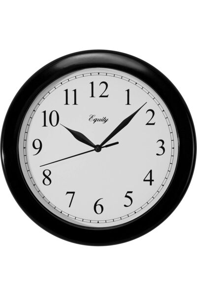Equity ساعة حائط أساسية مقاس 10 بوصات - أسود