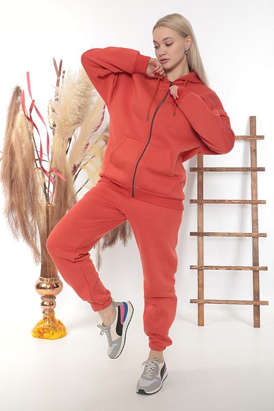 WND SPORT Oversize Zippered Sweatshirt Cardigan with Fleece Inside Hood