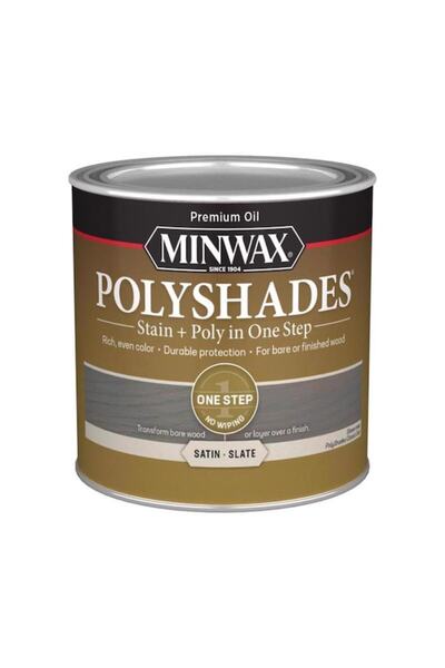 Minwax طلاء بولي شايدز ستين آند بولي فينيش ساتان سليت 1/2 نقطة