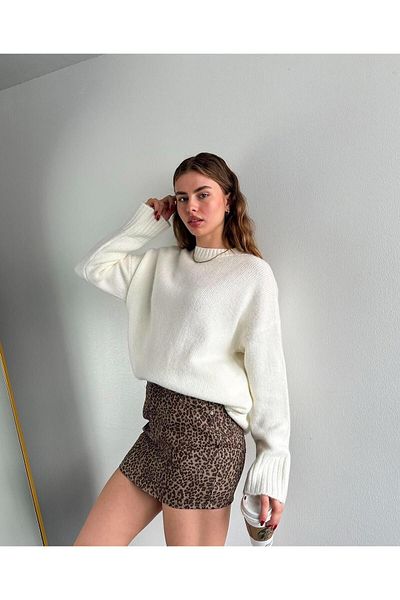 ribana Pulover de tricotaj oversize cu decolteu