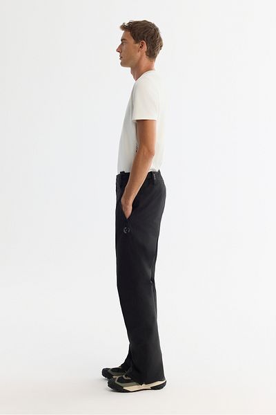 Avva Black Men's Ski Pants - Water Repellent, Windproof, Snap Fastener Waist Adjustable A42Y3125