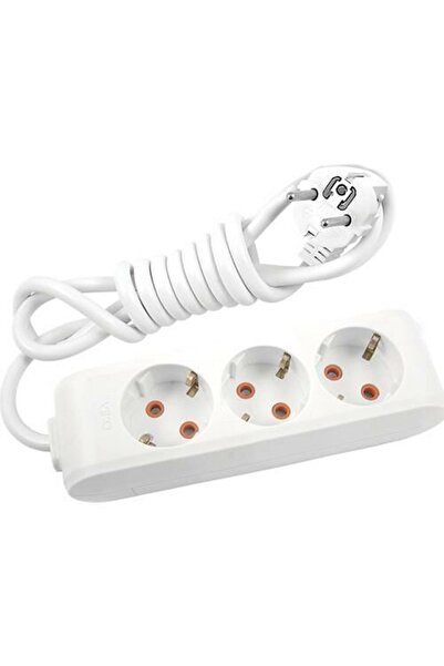 VİKO Viko 3lü 2 Metre Topraklı Çocuk Korumalı Priz(AYNI GÜN KARGO)