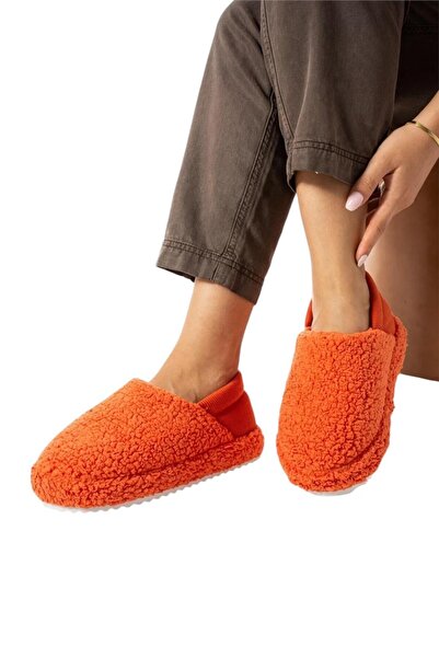 Liger Orange Women's Slippers - Plush Towel Home Shoes with Elastic and Non-Slip Soles