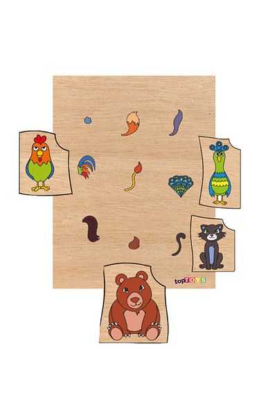 Toptoys Guess Who's the Tail? Wooden Matching Puzzle