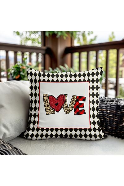 Evmila Husă de pernă din catifea imprimată pe două fețe personalizată pentru Ziua Îndrăgostiților - 43x43 cm