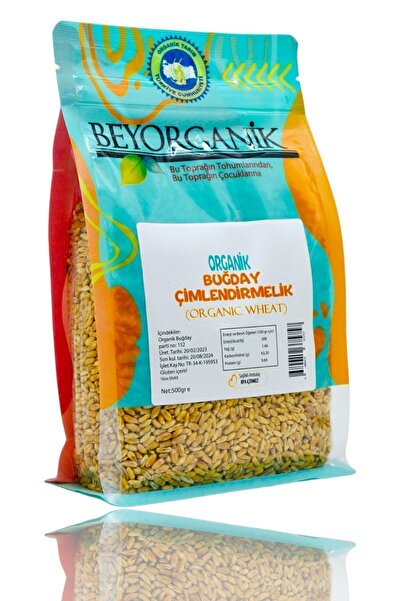 BEYORGANİK Organik Çimlendirmelik Buğday 500gr Mikroyeşillik (PESTİSİT VE AFLATOKSİN ANALİZLİ)