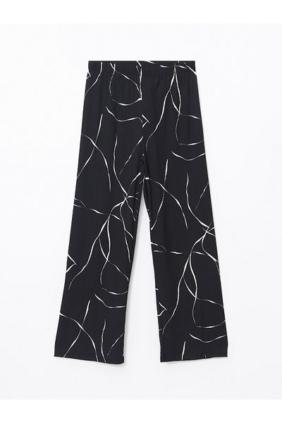 LC Waikiki Patterned Women's Trousers with Elastic Waist