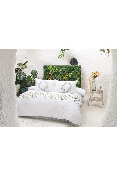 Altınbaşak 100% Cotton Elias Marble Double Duvet Cover Set