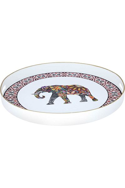 Alsaif Gallery Serving Tray Plastic, Al Seif Gallery, 42 cm, Round - White