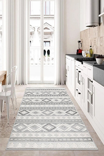 G&C HOME Dijital Kaymaz Yıkanabilir Modern Renkli Mutfak Halısı Salon Halısı ...