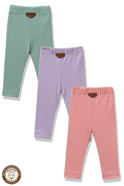 MAHFEL Premium 3-Piece Baby and Child Tights Set (100% Cotton)