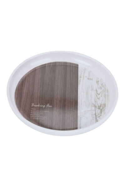 Alsaif Gallery Al Saif Gallery Plastic Serving Tray, 15x15x2.3 cm, Round - Wh...