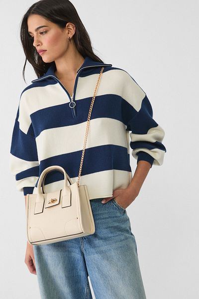 Stradivarius Embellished tote bag with topstitching