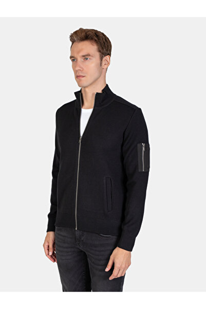 Karaca Erkek Regular Fıt Triko Hırka-siyah