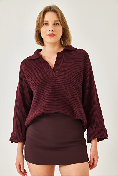 Bianco Lucci Women's Self Sleeve Placket Knitwear Sweater 231153 60261263