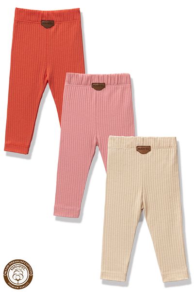 MAHFEL Premium 3-Piece Baby and Child Tights Set (100% Cotton)