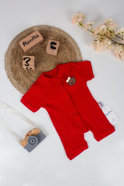 Murat Baby Ribbed Jumpsuit for Baby Boy - Front Snaps