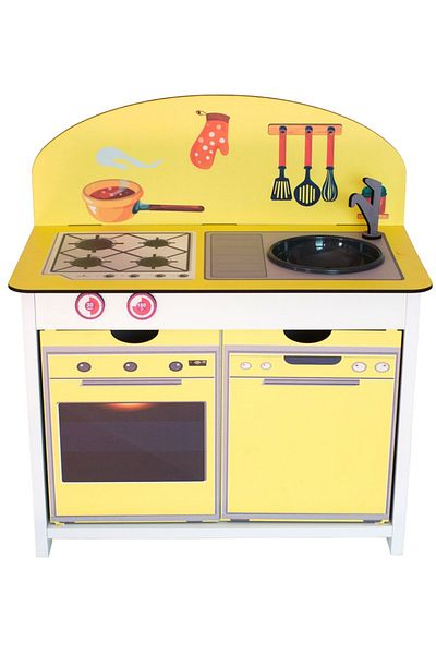 Kidea Yellow Wooden Children's Kitchen Set