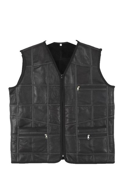 BYBEYEMS GİYİM By Beyems Leather Vest with Fur Inside