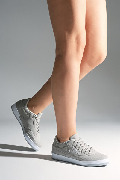 PowerSpeed Unisex Gri Süet Rahat Kalıp Poli Taban Bağcıklı Spor Ayakkabı