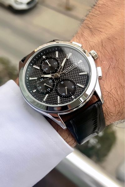 Homies Men's Watch with Leather Strap Bracelet - Gift