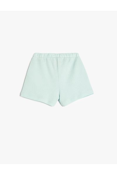Koton Pantaloni scurți de bază din bumbac cu șireturi în talie, cu detaliu de buzunar