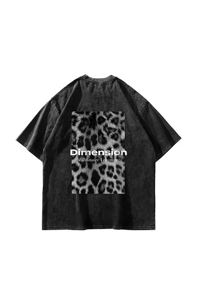 Sekizbiraltı V2 - Μπλουζάκι Unisex με ζωικό σχέδιο μαύρο oversize 24/1 που πλένεται
