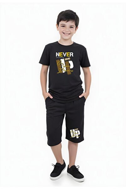 panios kids Give Up Ανδρικό κοντομάνικο σετ με τσέπη Capri Bottom-Top