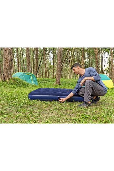 BESTWAY Flocked Air Bed With Air Pump(Queen) 203X152X22Cm -26-67374
