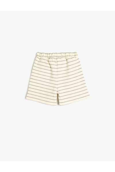 Koton ecru stripe Cotton Shorts
