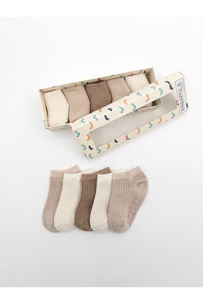 KARAMİLA Set of 5 Baby Bamboo Short Socks - Sizes from 6 Months Are Silicone Based