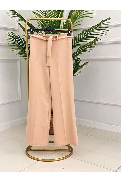 VALENS BOUTİQUE Women's Clothing Elastic Waist Wide Leg Trousers