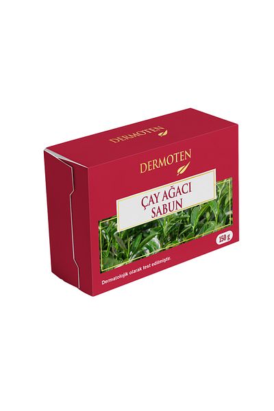 Dermoten Tea Tree Soap, Moisturizing & Soothing for All Skin Types, Herbal Glycerin-Based Transparen