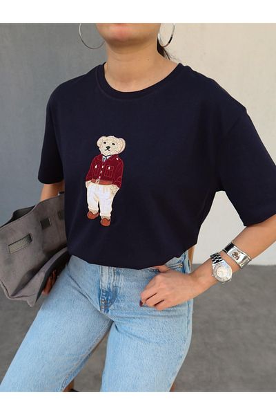 ESRAHELVACI Tricou cu ursuleț brodat