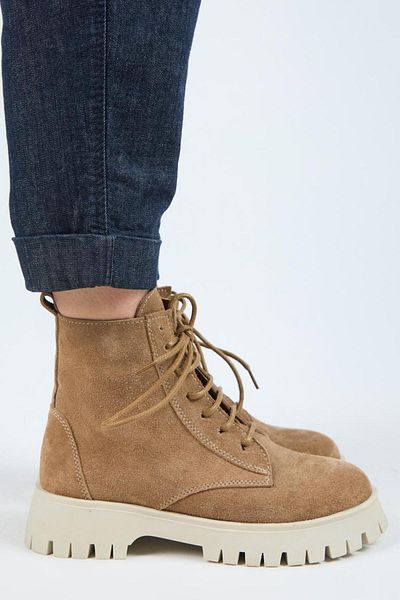 Manijero (Viyan) Women's Genuine Leather Lace-Up Inside Zipper Sand Boots