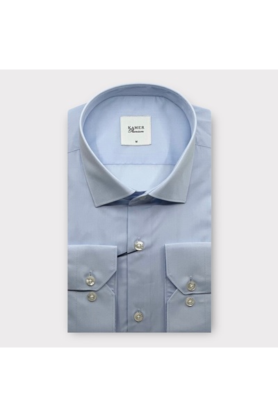 KAMER ERKEK REGULAR FIT TERİKOTON AÇIK MAVİ GÖMLEK 3400M1