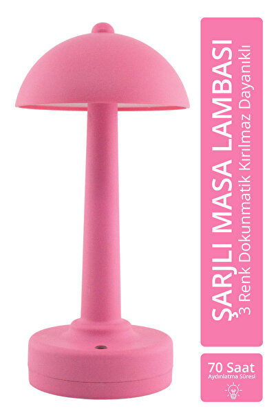 Light Design Şarjlı Masa Lambası 70 Saat Aydınlatma Süreli 3 Renk Dokunmatik ...